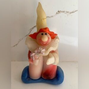 Vintage Clown Candle By Northern Lights 1970’s  Made in USA 9” x 5” unlit.